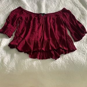 Forever 21 off the shoulder crop shirt